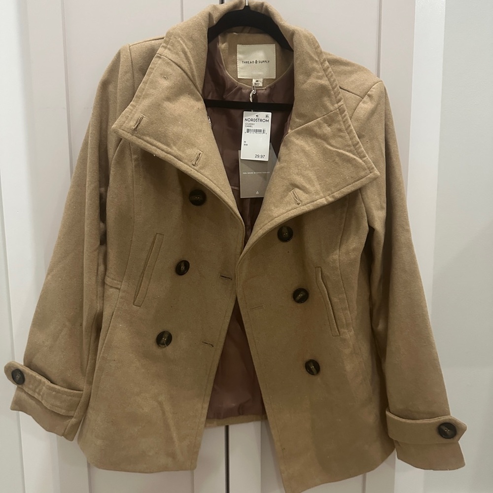 Thread & Supply Tan Pea Coat